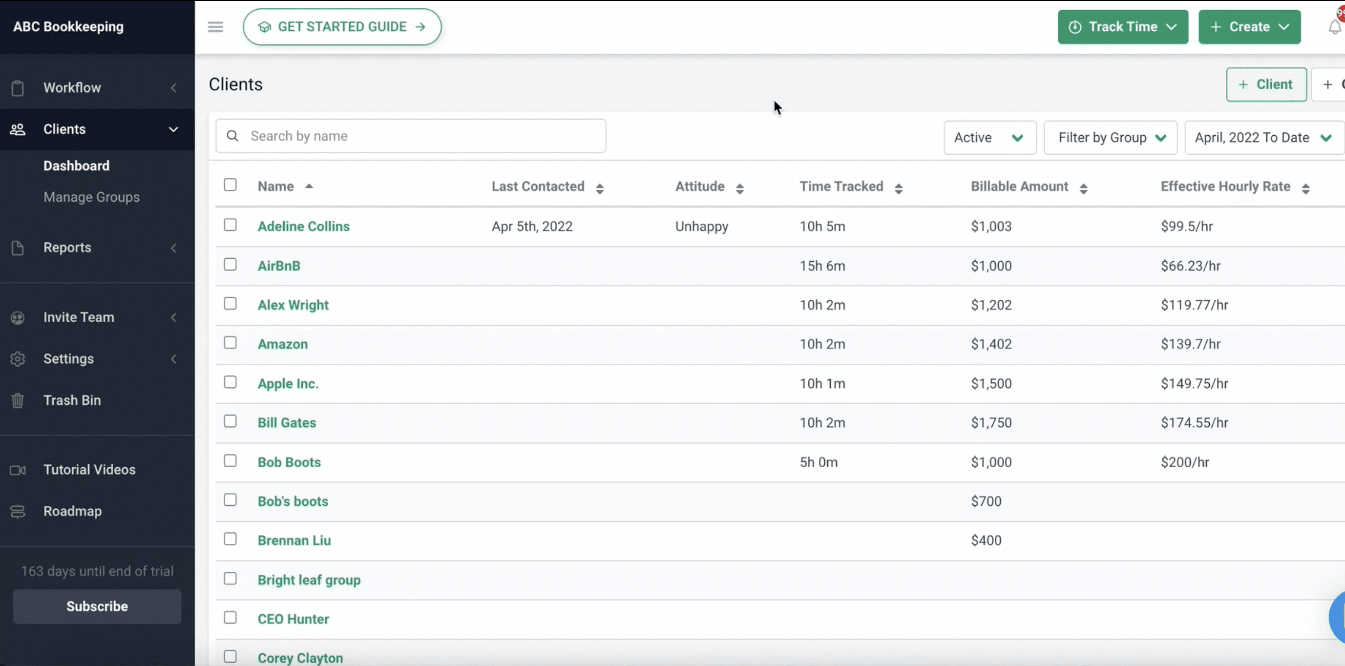Financial cents effective hourly rate feature