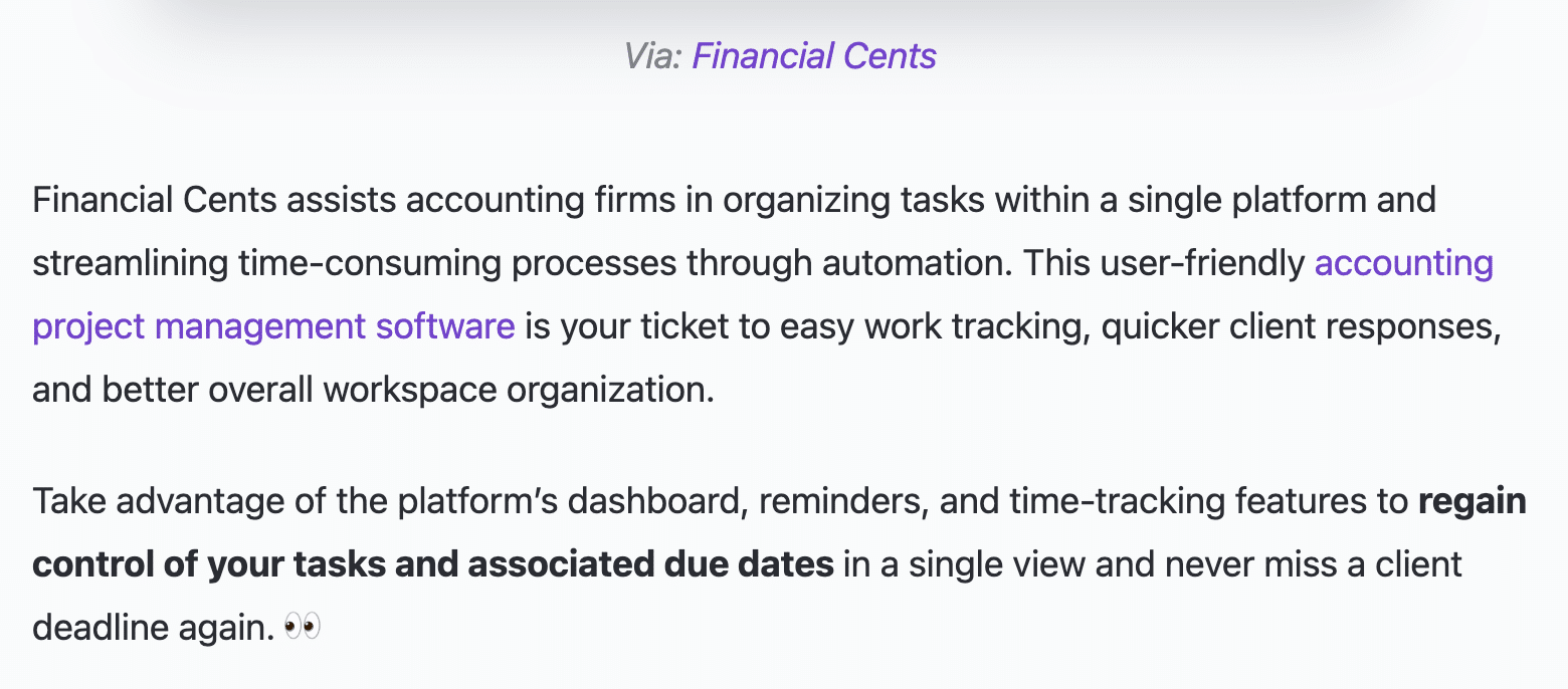 seo for accountants: backlink example