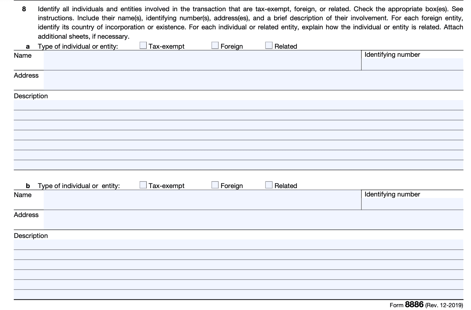 instructions for form 8886 line 8