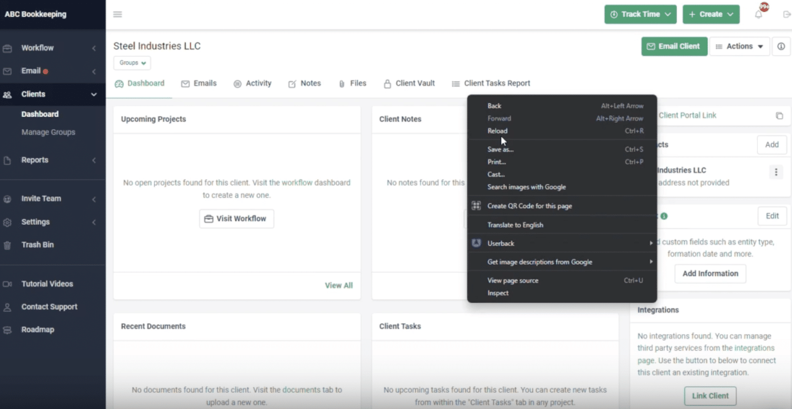 Auto create client in SmartVault from Financial Cents