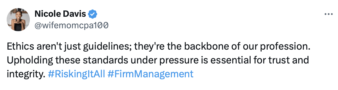 A tweet from Nicole