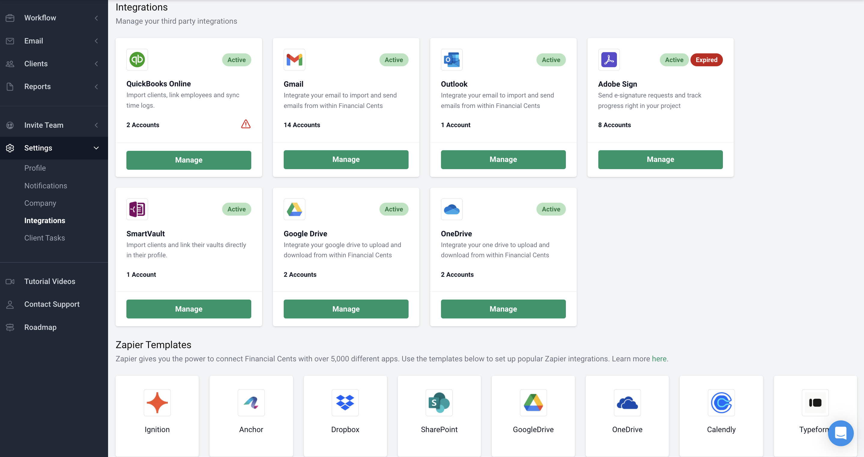 accounting software integrations in Financial Cents