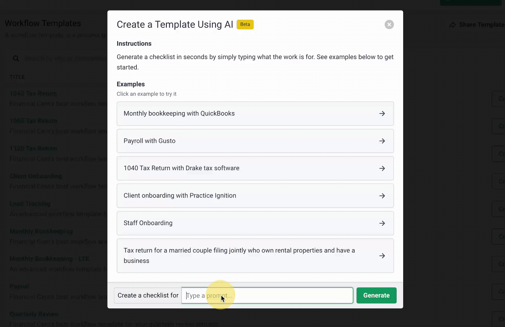 create accounting workflows with artificial intelligence