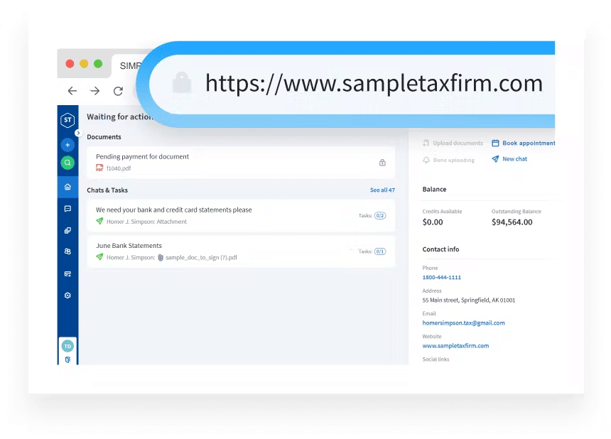taxdome vs Karbon: taxdome's custom branded client portal