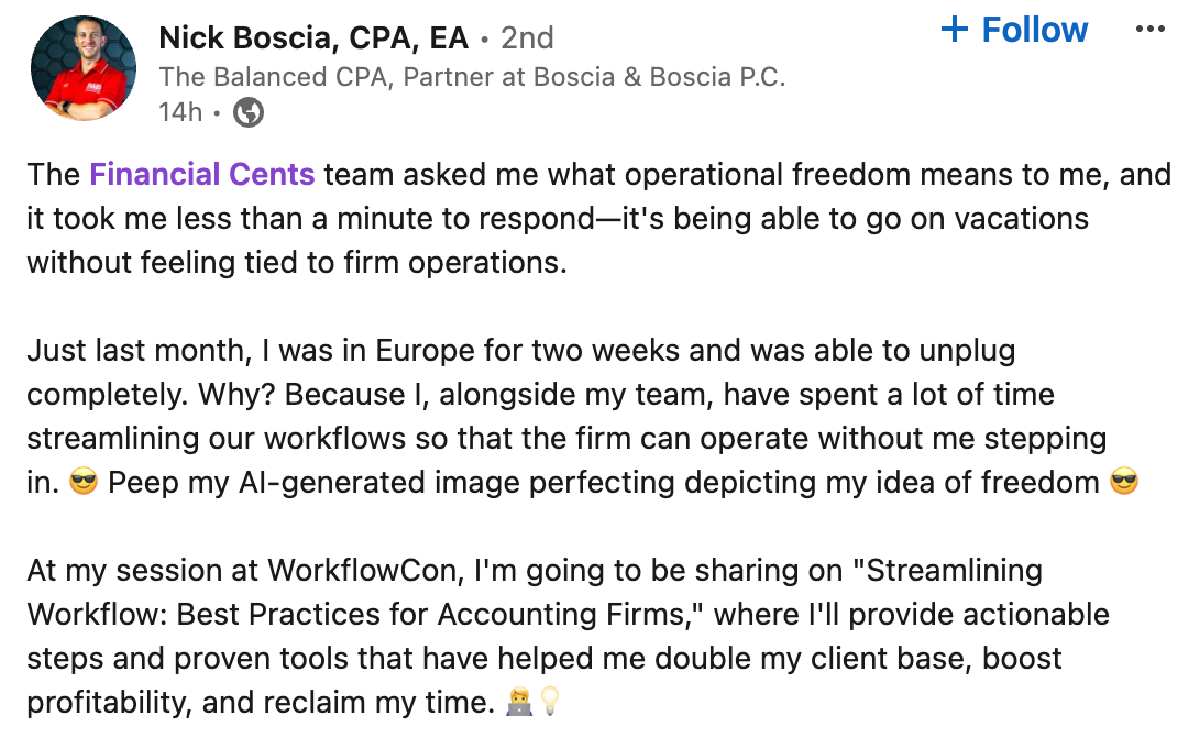 Nick Boscia's post on operational freedom