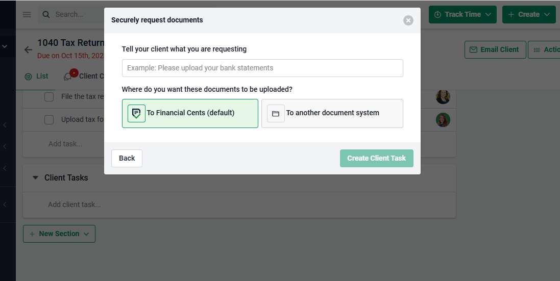 requesting documents from clients