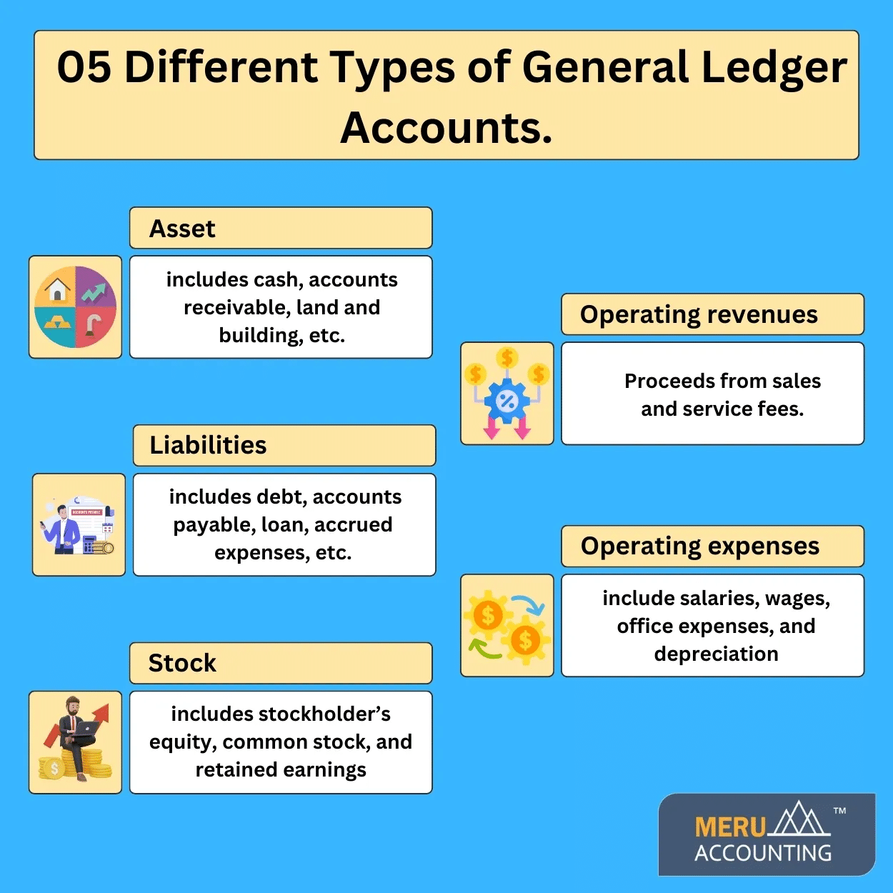 the 5 types of general ledger accounts