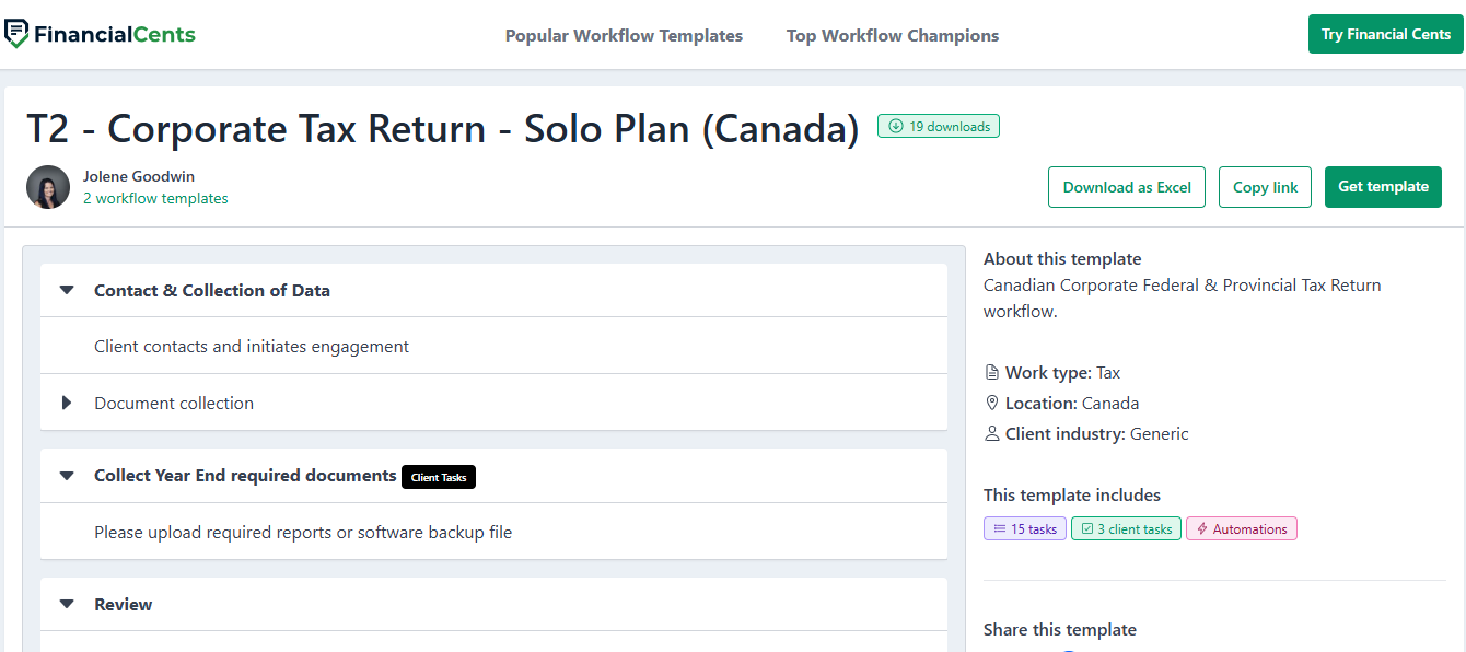 t2 corporate tax return preparation checklist template
