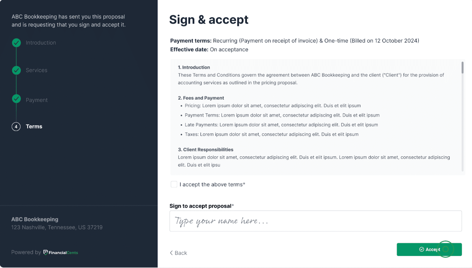 e-signature for audit engagement letter