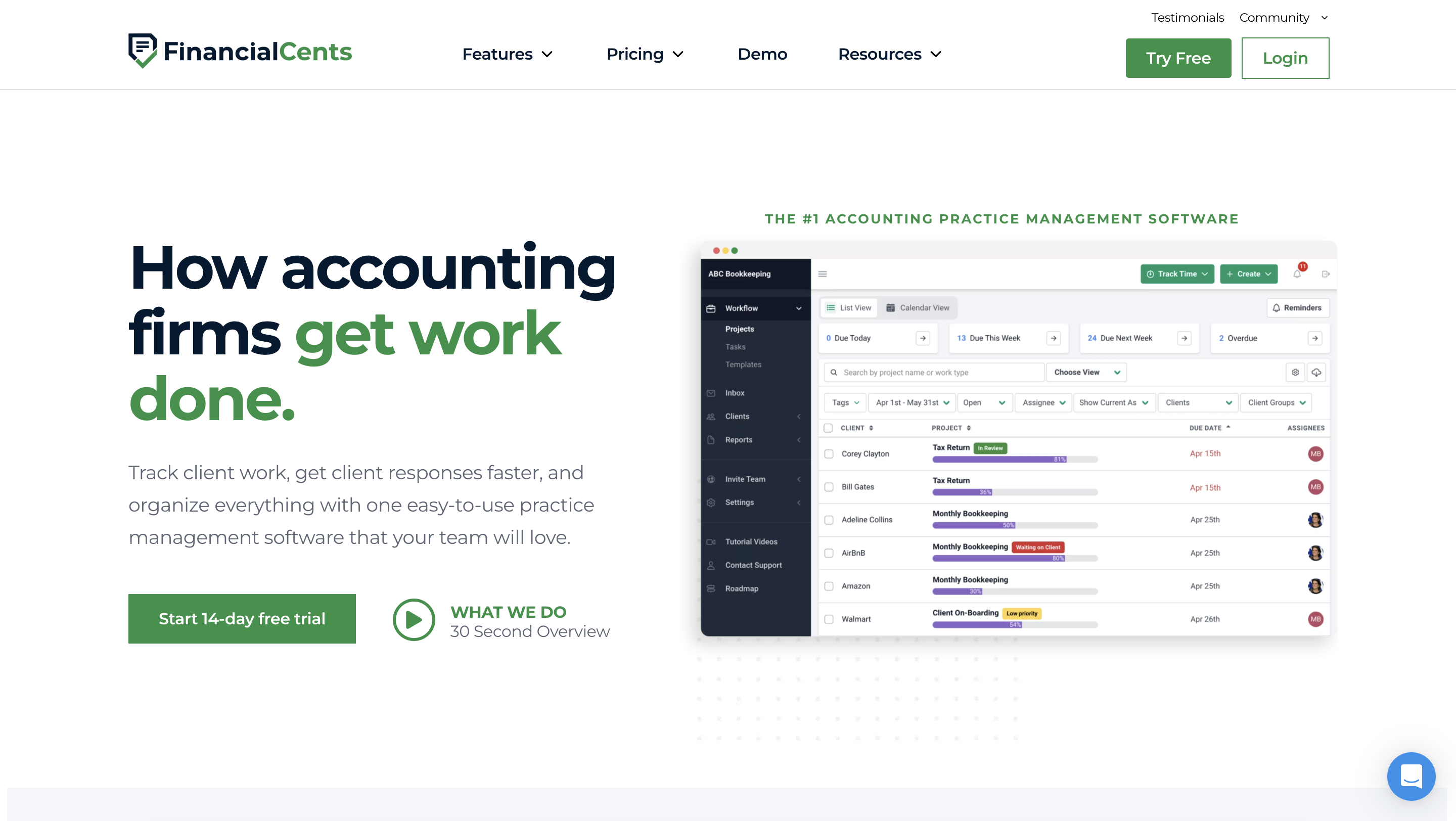 Financial Cents accounting practice management software