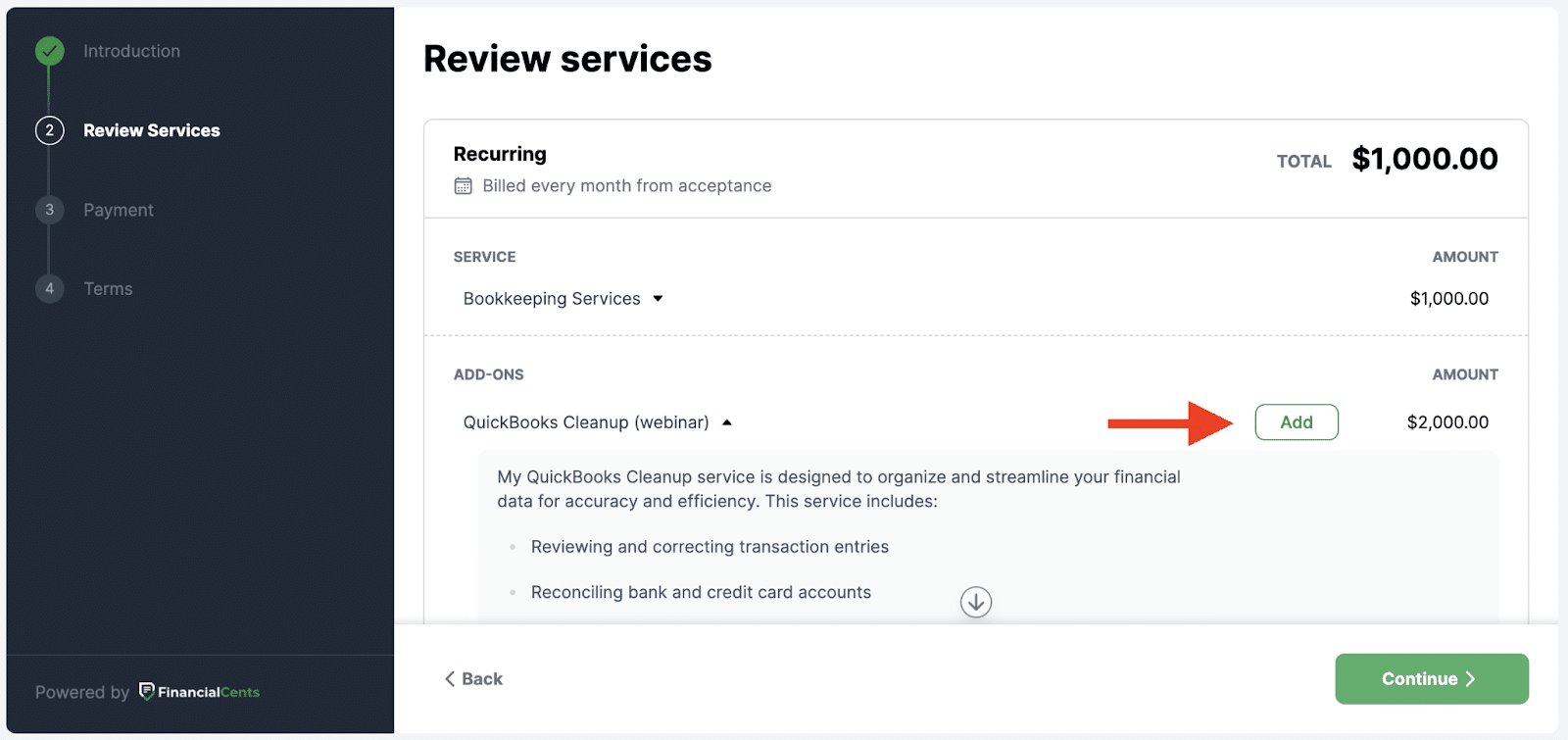 client view for add-ons
