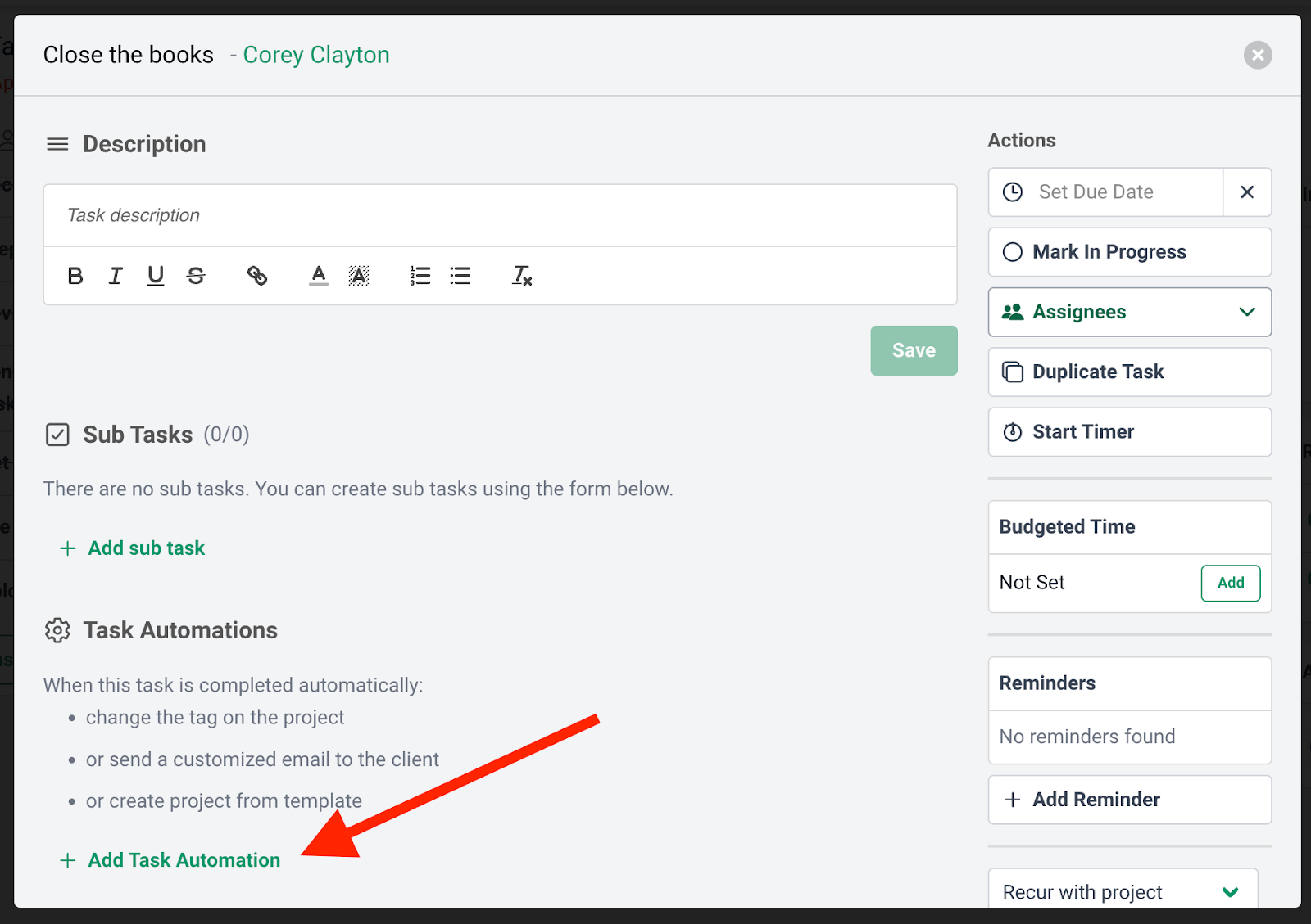 accounting automation - auto-trigger emails