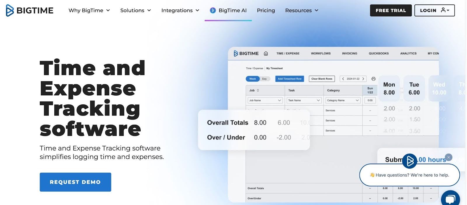 bigtime time tracking app for accountants