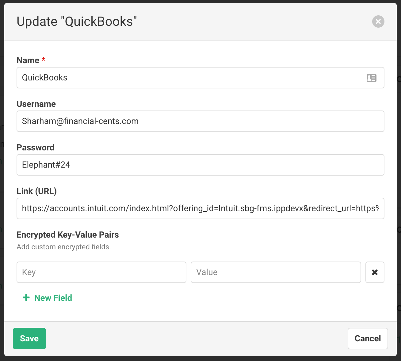 setting client password through the client vault