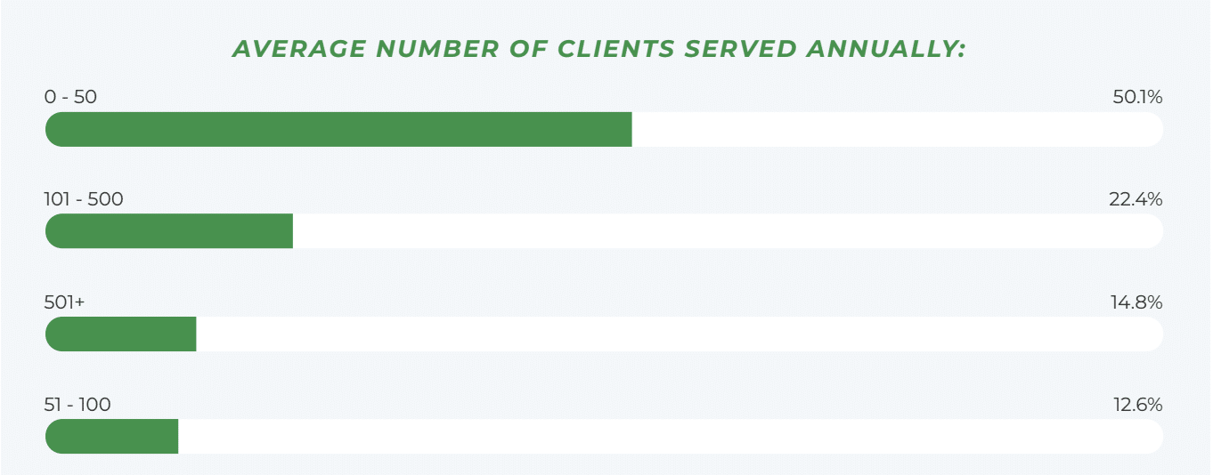 avergae number of clients served annually infographics