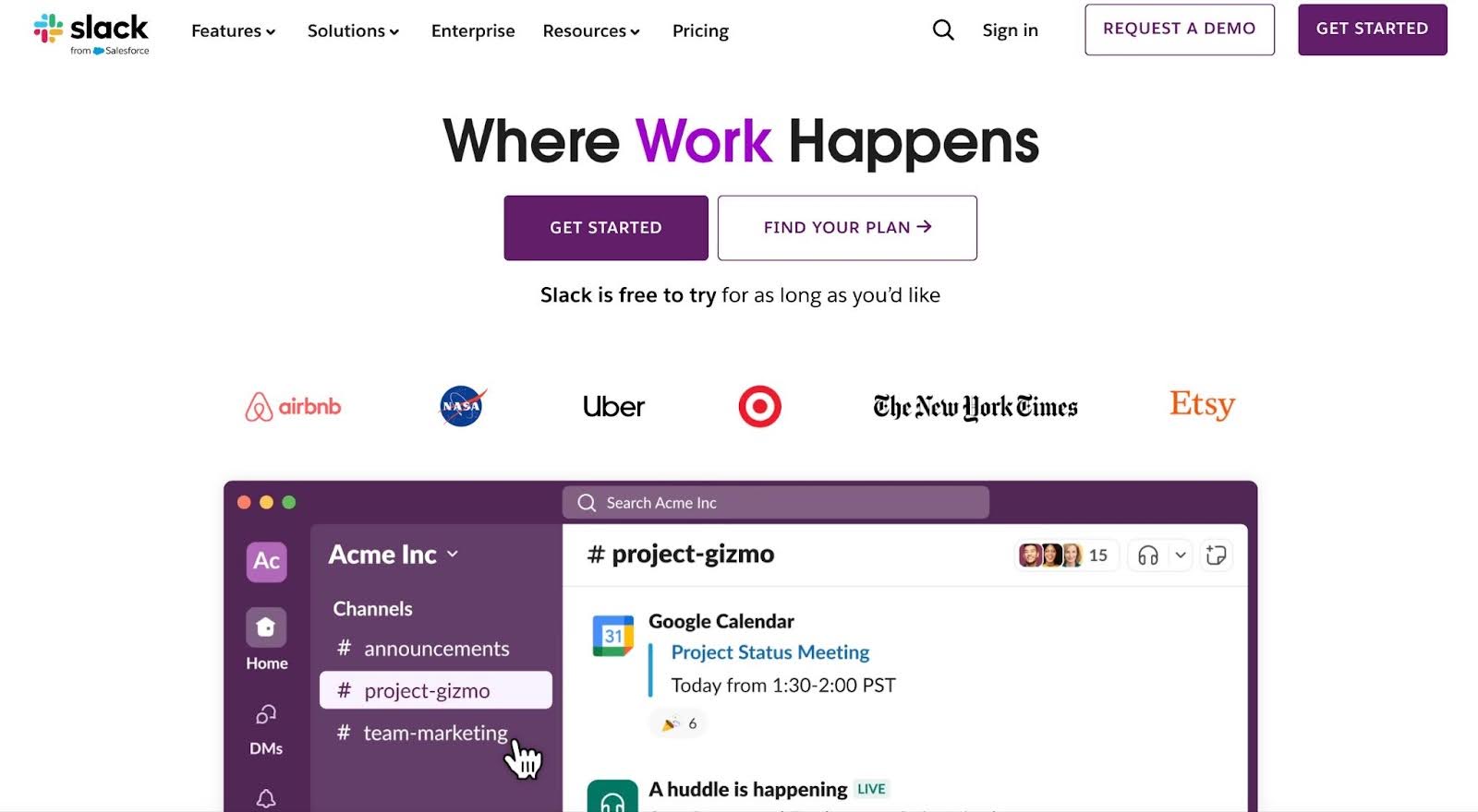 slack app for communication