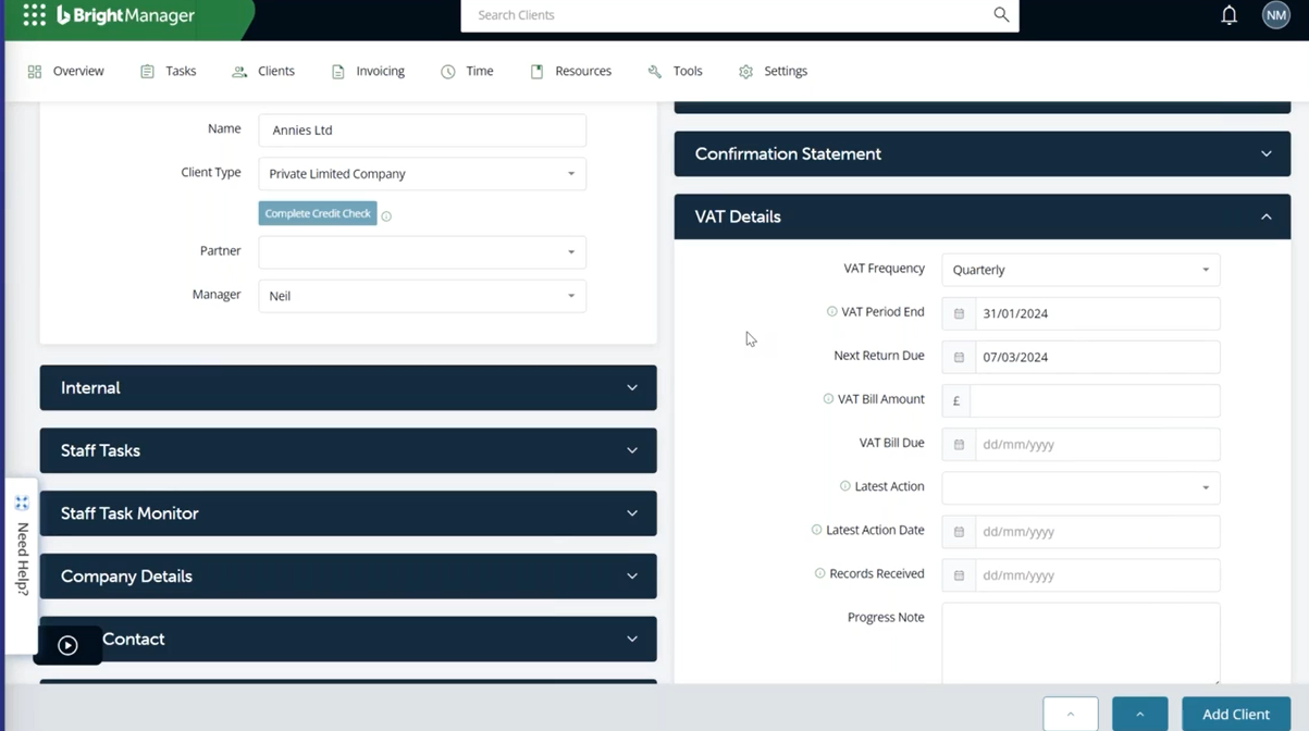 bright manager client management