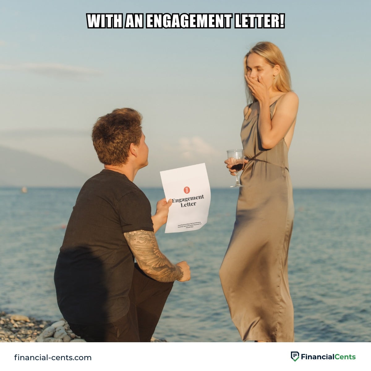 accountant proposing with an engagement letter meme