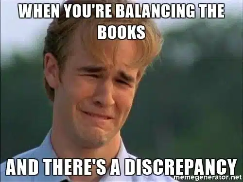 accounting meme - accountant crying after balancing books