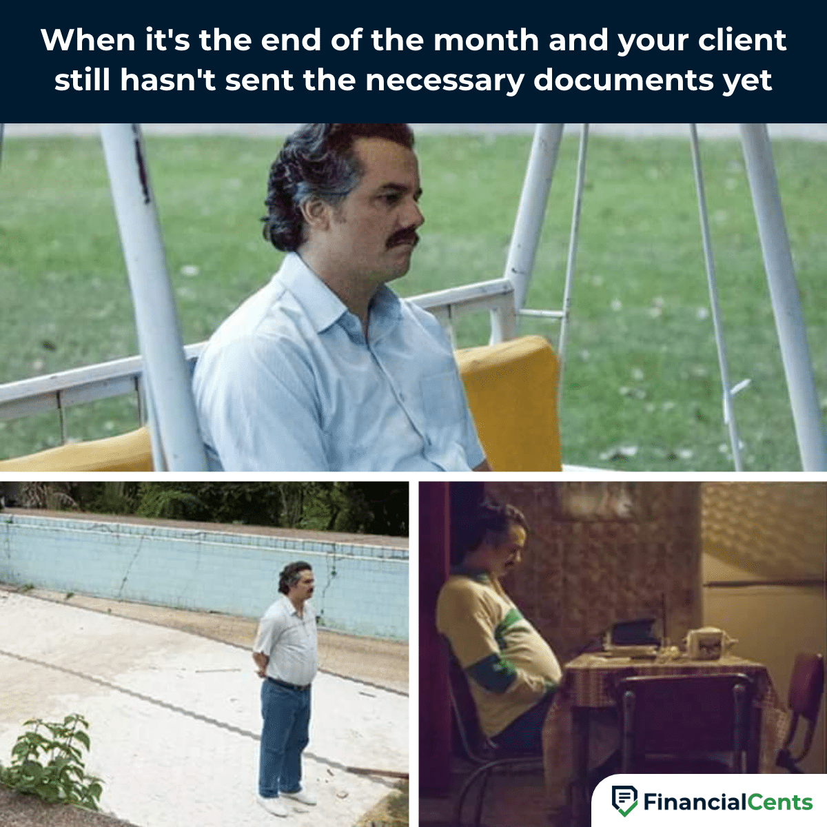 waiting for accounting clients documents at the end of the month meme