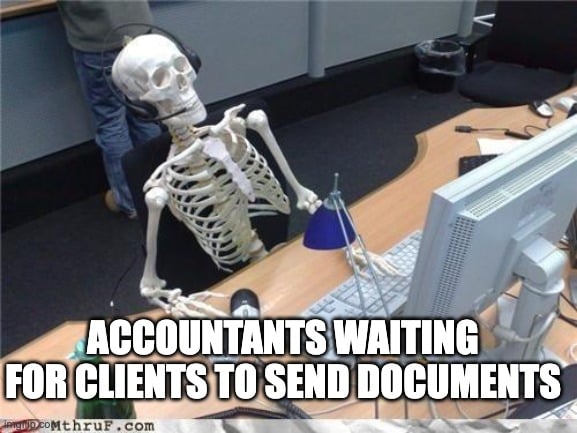 accountant waiting for client documents meme