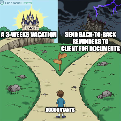 tax memes - vacation or document reminders