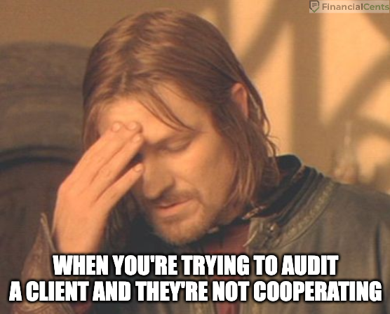 client not cooperating for audit - Eddark Stark meme