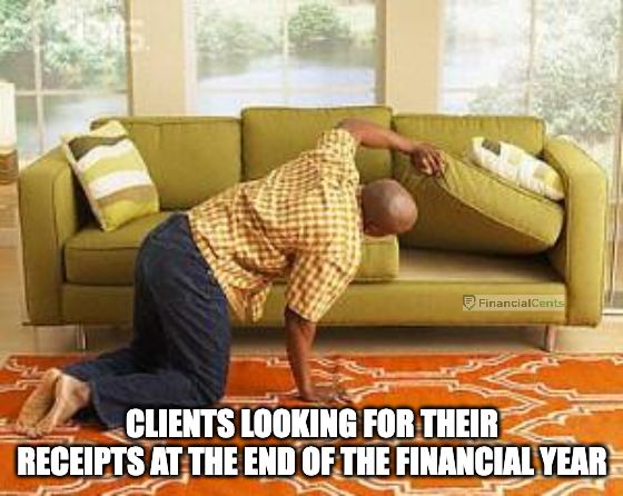 tax meme - clients looking for their receipts
