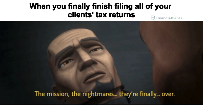 meme for taxes - the mission is over