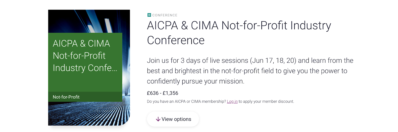 2024 accounting conferences - AICPA & CIMA Not-for-Profit Industry Conference event banner