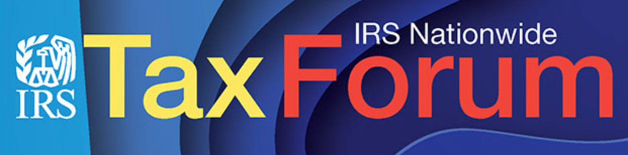 accounting tax conferences 2024 - IRS Nationwide Tax Forum event banner