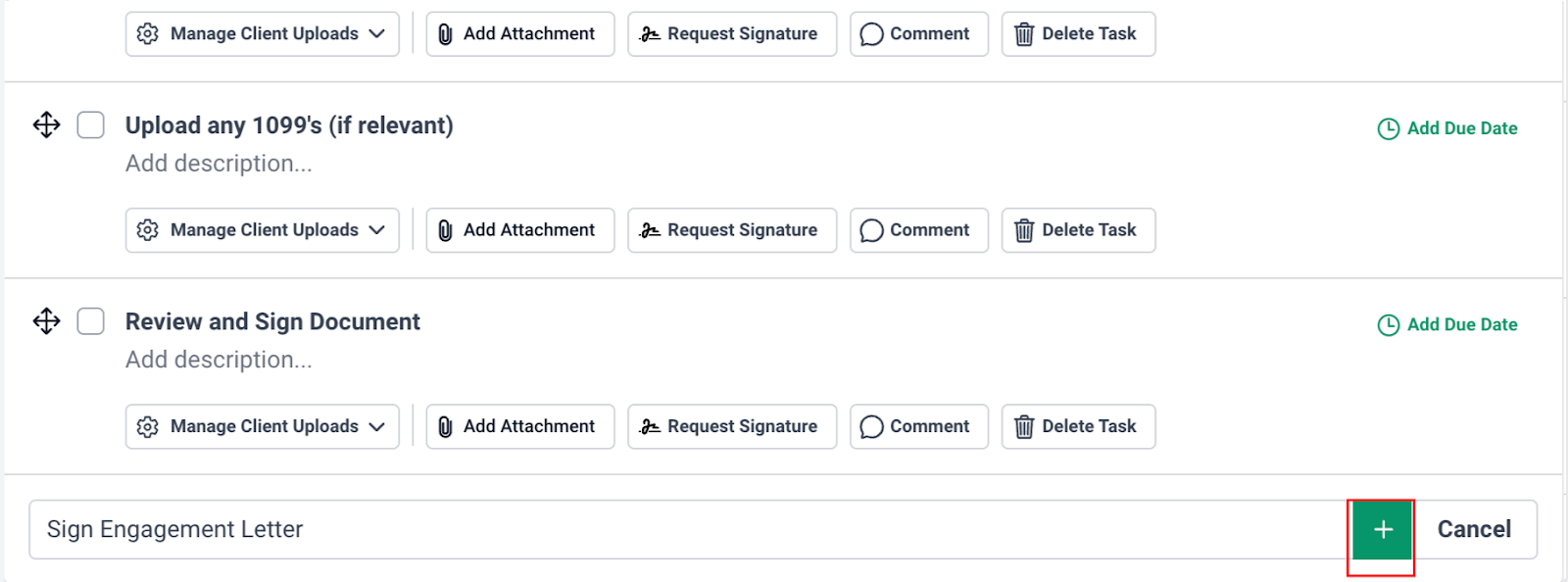 create a client requesting for signature for engagement letter