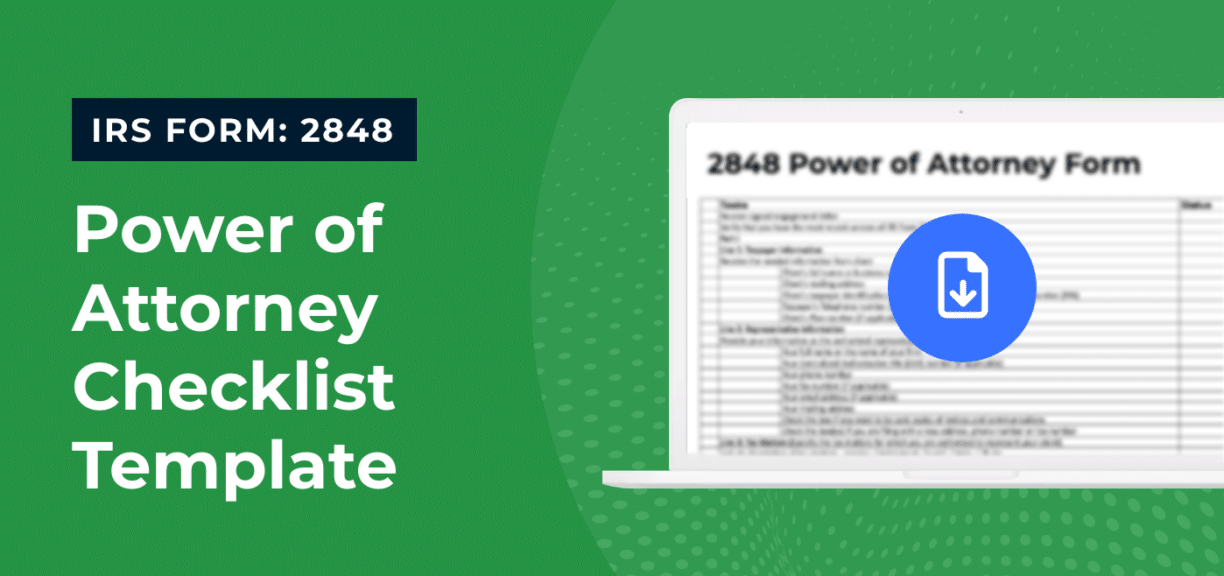 irs form 2848 power of attorney checklist template