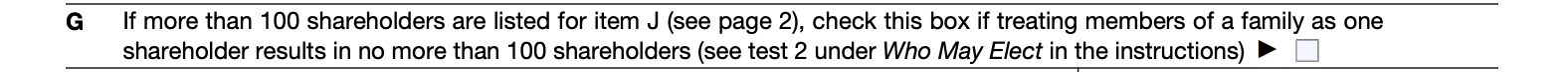 Part I line G - form 2553 instructions