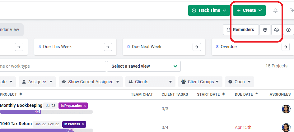 Step 1 for creating a replica of your workflow spread in an accounting workflow management software