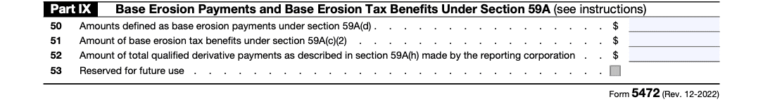 Form 5472 Part IX instructions