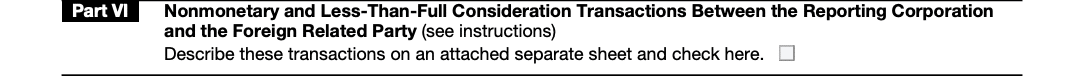 form 5472 Part VI instructions