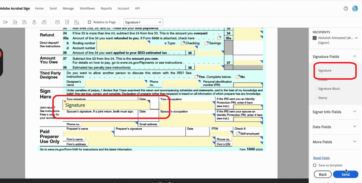 financial cents adobe e-signature: signature portion for clients