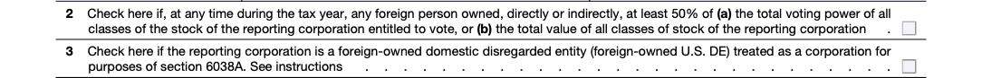 form 5472 instructions - line 2 and 3 Part I