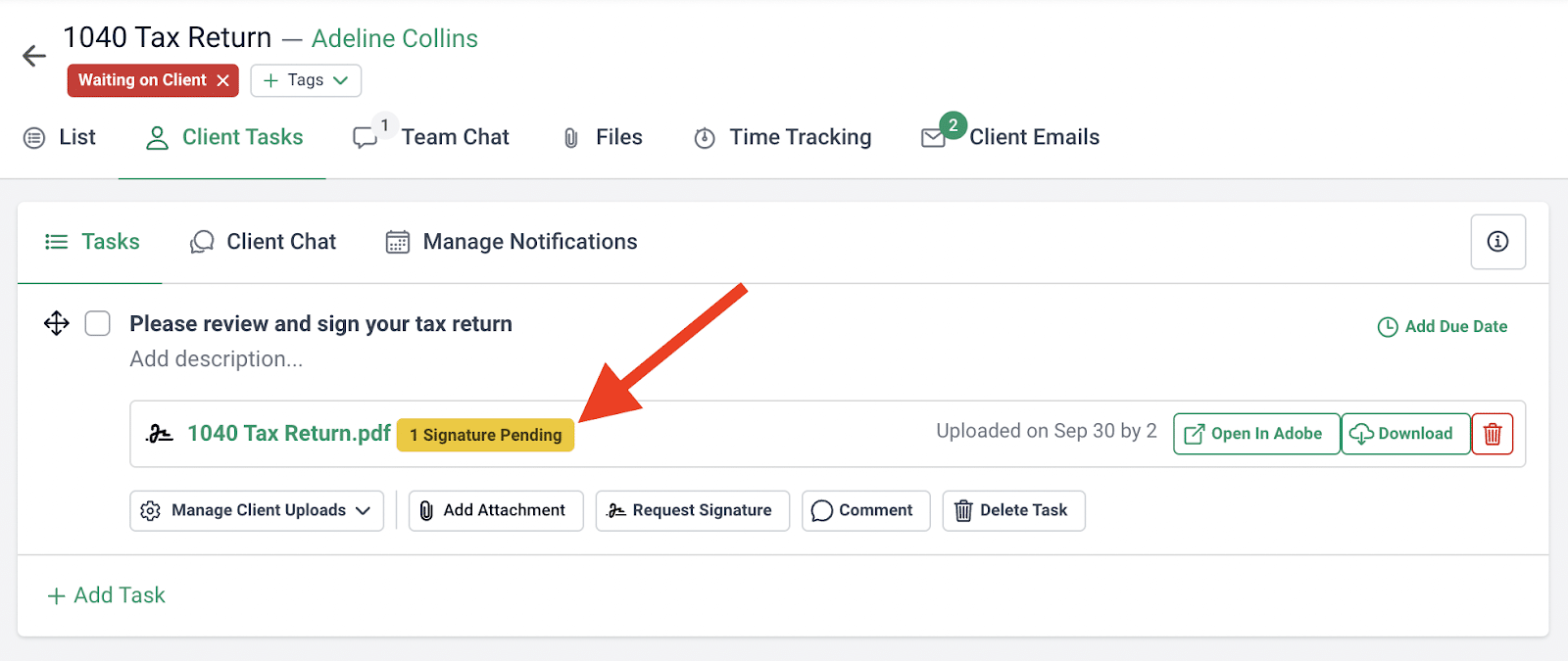 keep accurate records by tracking signatures status