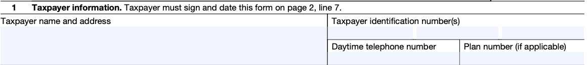 Form 2848 instructions line 1 - tax payer information