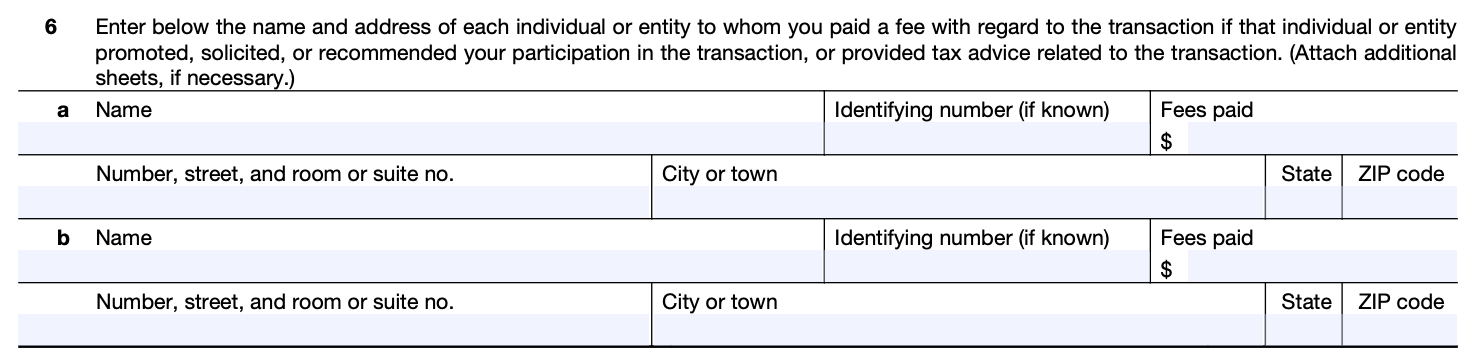 line 6 form 8886