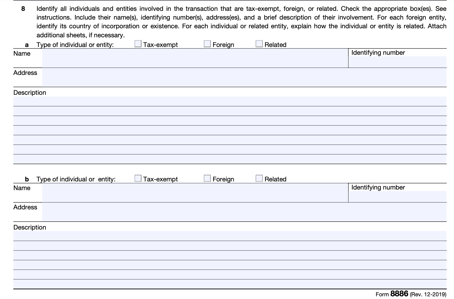 instructions for form 8886 line 8 