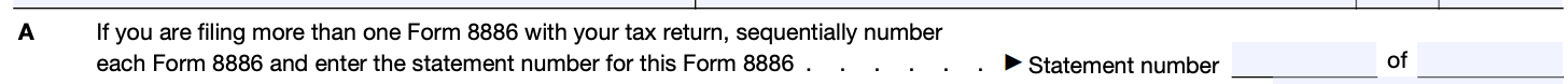 IRS form 8886 instructions - line a