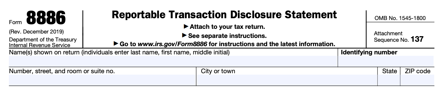 form 8886 tax payer information instruction