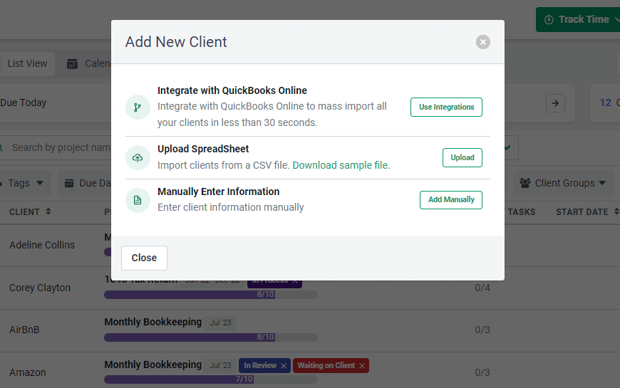 Financial Cents QuickBooks integration dashboard