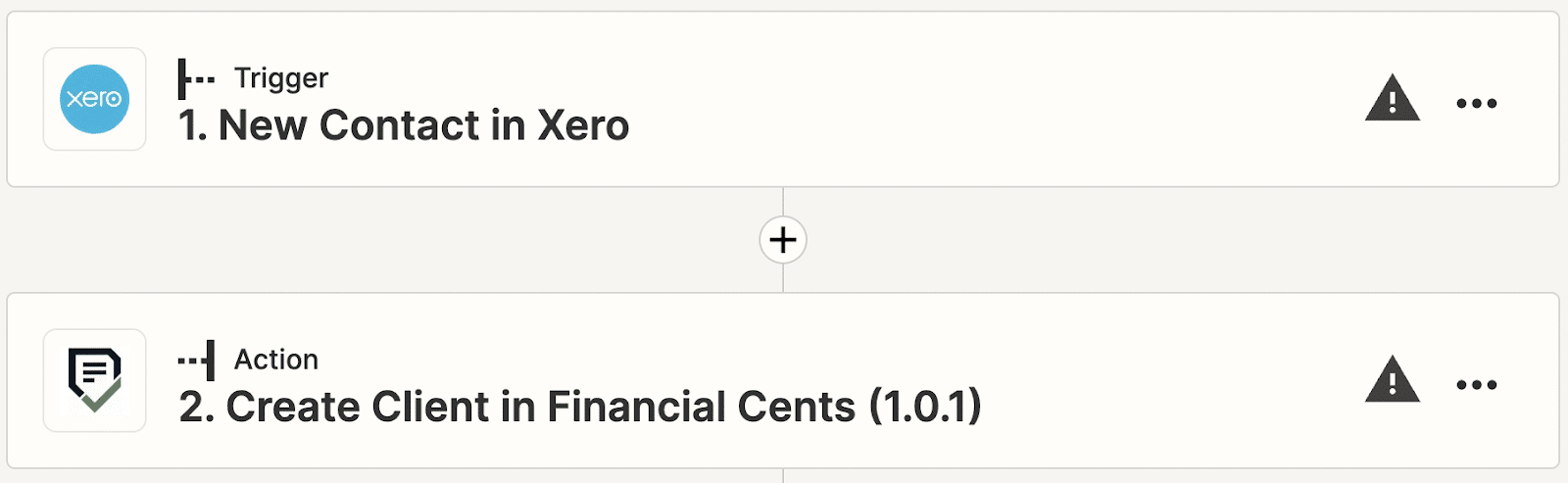 accounting client onboarding: xero Financial Cents and Zapier integration set up step 1