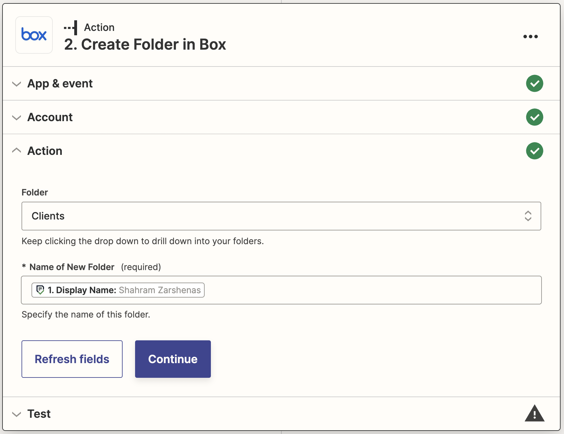 final step to integrate box and financial cents