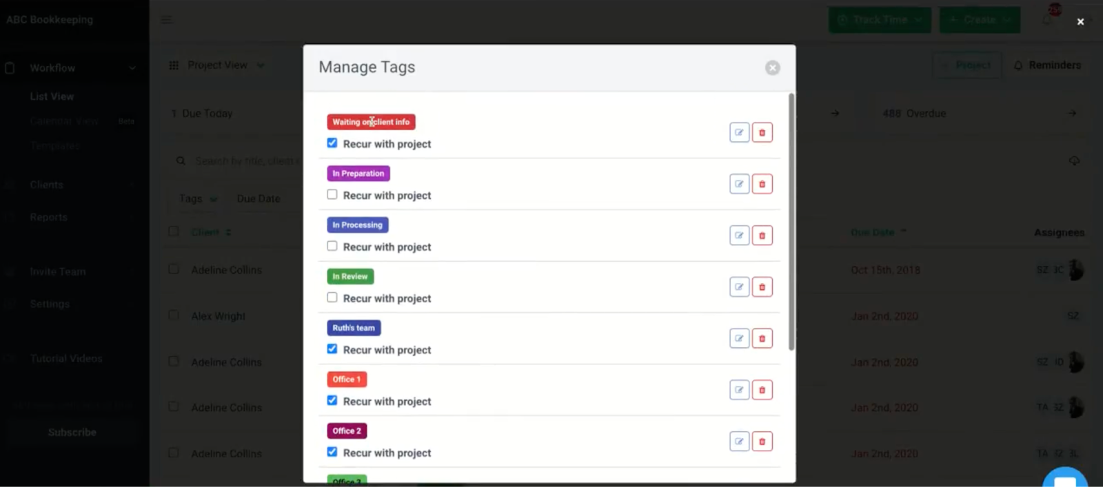 using colour coded tags for your tax workflow preparation automation