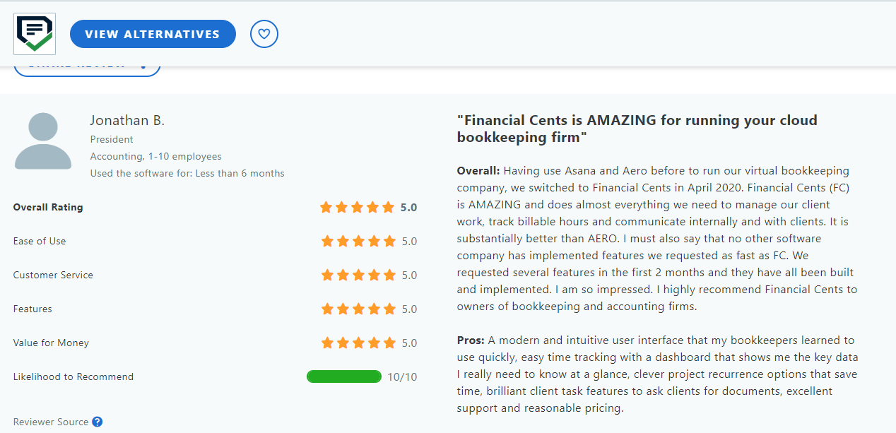 Jonathan B review of aero workflow - alternative for taxdome